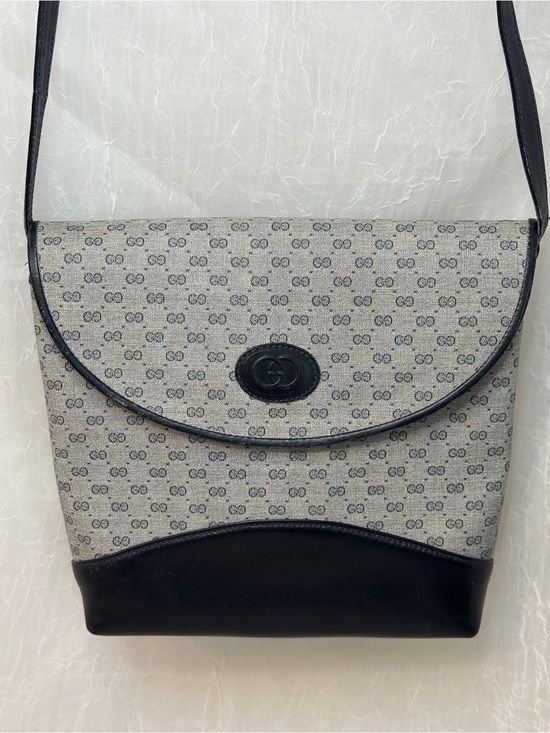 Gucci Handbags - Gucci Gray/Navy/ Black-Midnight Blue Monogram Crossbody w zipper pull